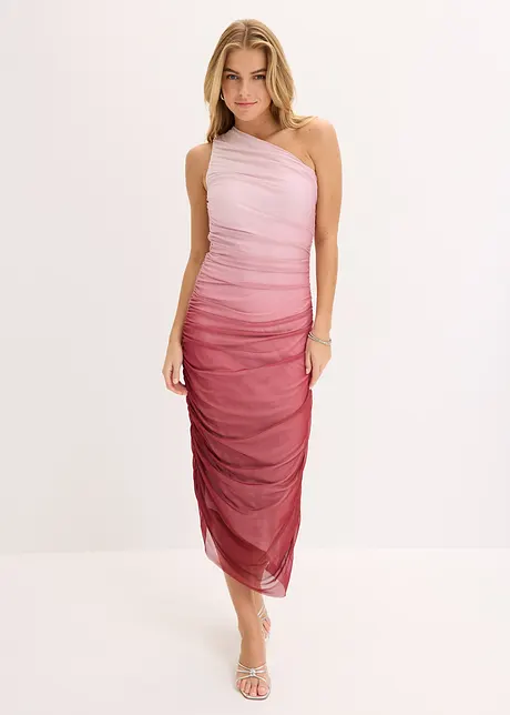 One shoulder jurk met mesh inzetstuk, bonprix