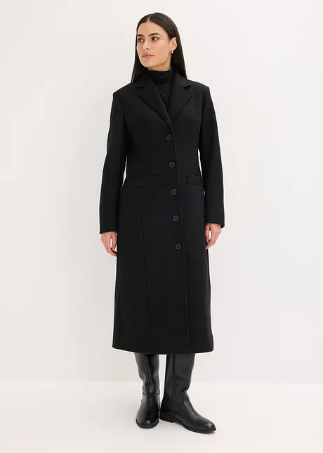 Lange jas in wollen look, bonprix