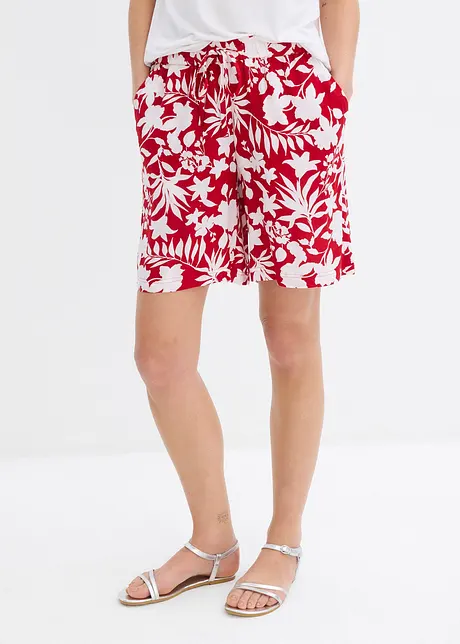 Wijde viscose short met high waist comfortband, bonprix