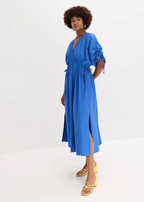 Maxi-jurk met wijde mouwen van structuurstof, bonprix