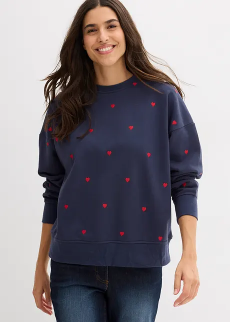 Oversized sweater met borduursel, bonprix