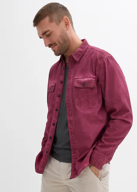 Overhemd in gewassen look, lange mouw, bonprix