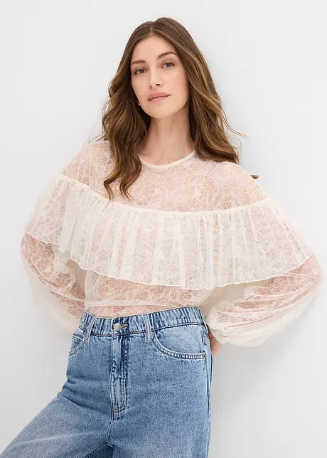 Kanten blouse, bonprix