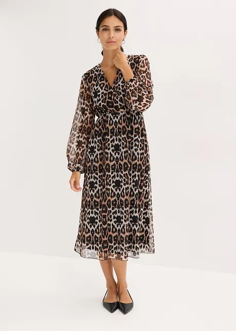 Midi jurk van zacht mesh, bonprix