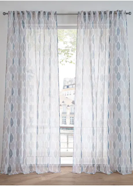 Transparant gordijn met gerecycled polyester (1 stuk), bonprix