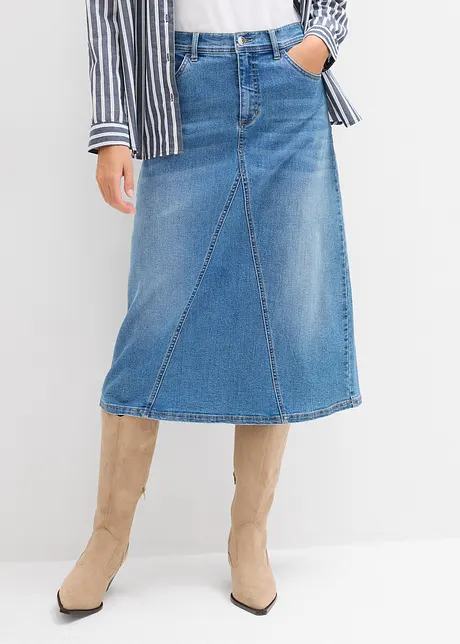 High waist stretch spijkerrok, bonprix