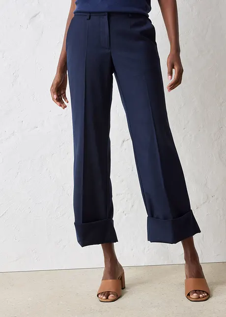Flared broek met wol, bonprix
