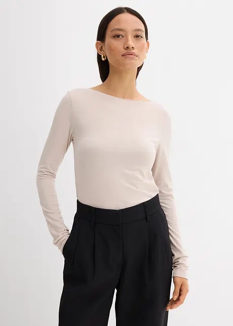 Licht longsleeve met boothals, bonprix