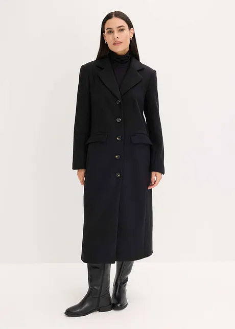 Lange jas in wollen look, bonprix