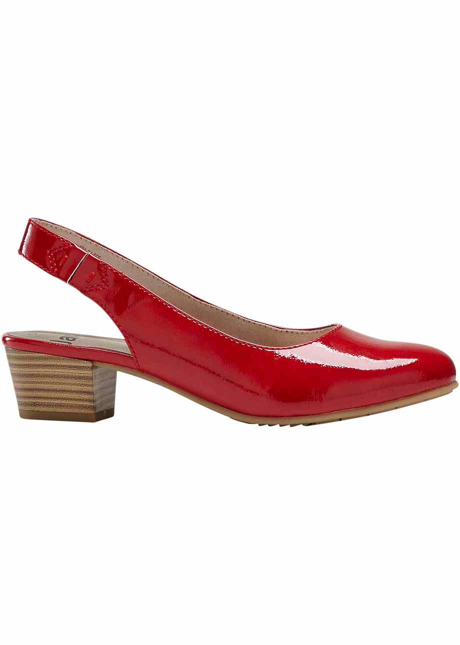 Comfortabele slingback pumps van Jana in aangename wijdte rood