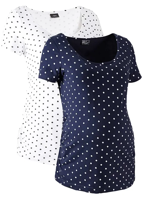 Zwangerschapsshirt (set van 2) met biologisch katoen, bonprix