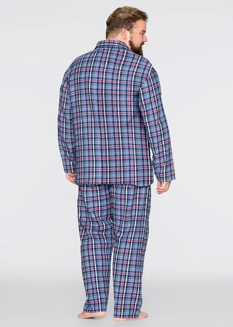 Flanellen pyjama met lange mouwen en knoopsluiting, bonprix