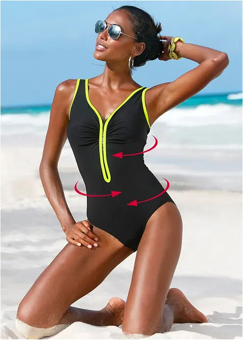 Corrigerend badpak met een ritssluiting, licht corrigerend, bonprix