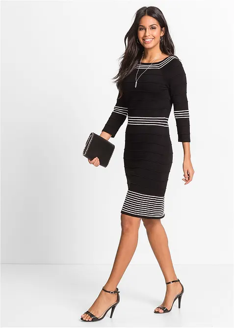 Gebreide jurk in een zachte viscosemix, bonprix