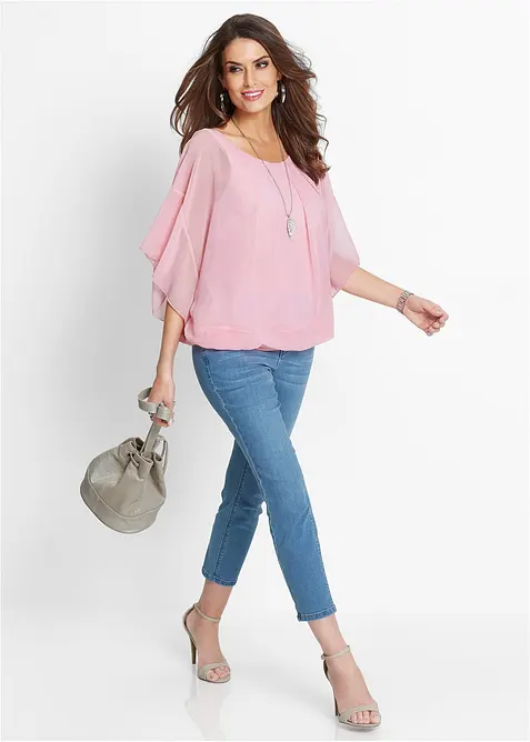 Chiffon blouse met ondershirt, bonprix