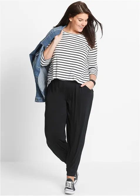 Jersey broek van viscose, bonprix