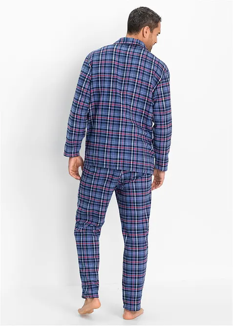 Flanellen pyjama met lange mouwen en knoopsluiting, bonprix