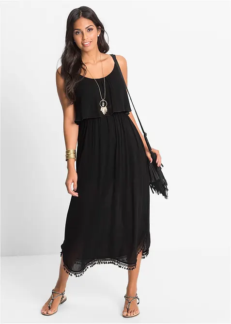 Maxi jurk van gestructureerde viscose, bonprix