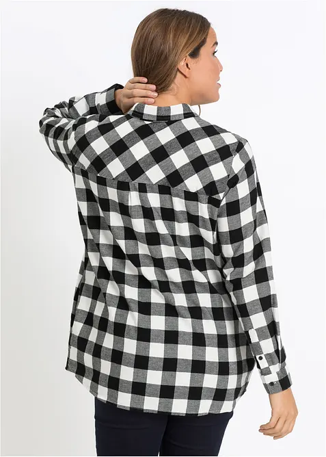 Lange blouse van flanel, bonprix