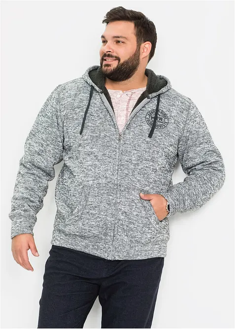 Sweatvest met capuchon en teddy voering, bonprix