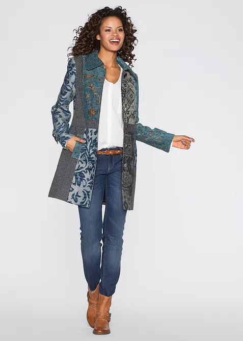 Korte jas met jacquard patroon, bonprix