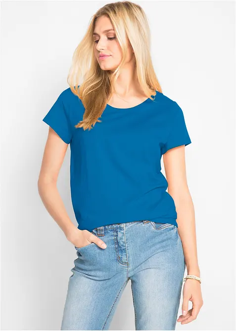 Shirt met ronde hals (set van 5), bonprix