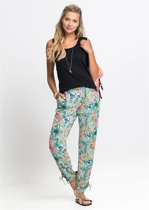 Tanktop met kant van katoen, bonprix