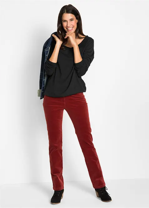 Katoenen longsleeve met elastiek van katoen, bonprix