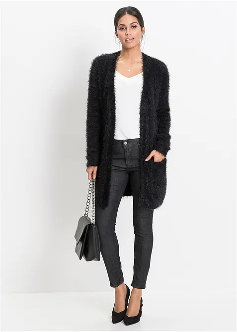 Lang vest in fluffy look, bonprix