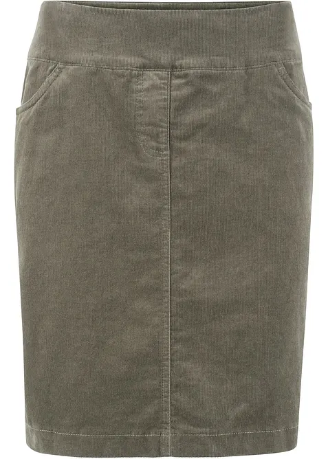 Stretch corduroy rok met een comfortabele band, bonprix