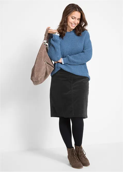 Stretch corduroy rok met een comfortabele band, bonprix