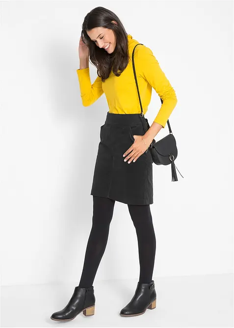 Stretch corduroy rok met een comfortabele band, bonprix