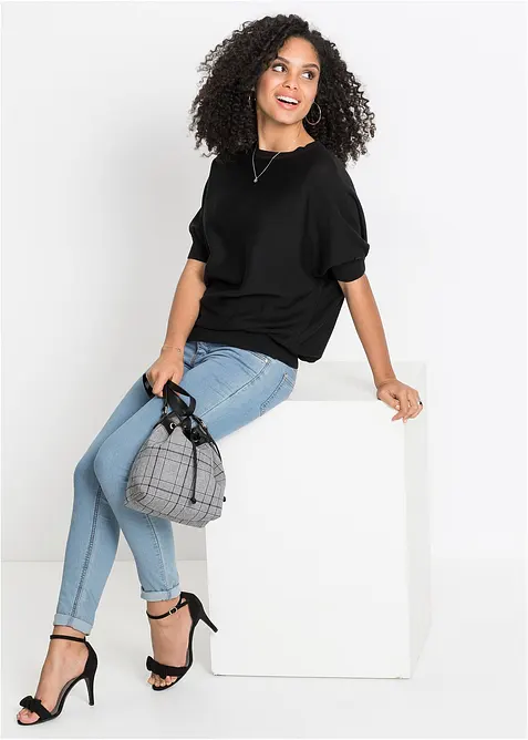 Fijn gebreide trui in een katoenmix, bonprix