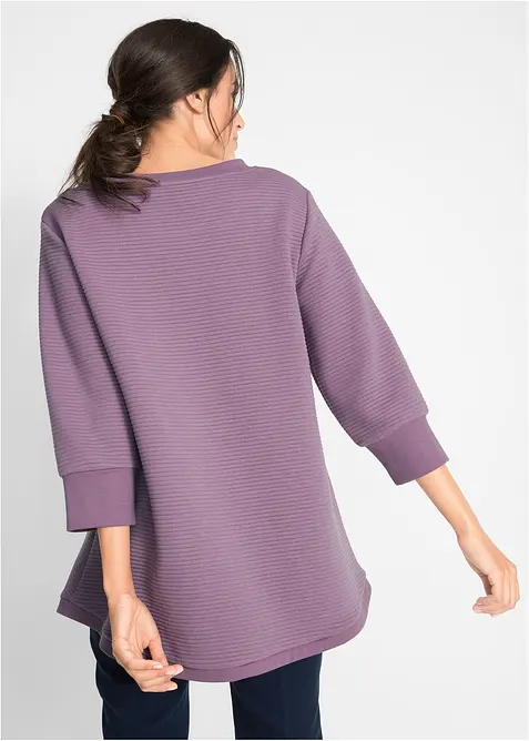 Lange sweater in A-lijn, 3/4 mouw, bonprix