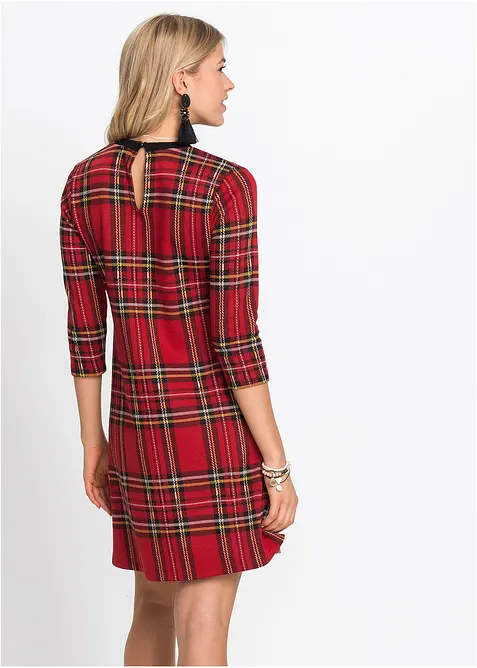 Mini jurk van jacquard met een ruitmotief, bonprix