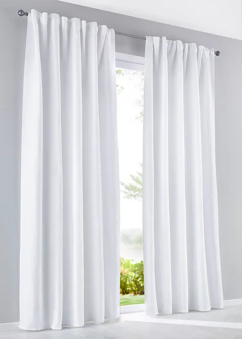 Onderhoudsvriendelijk microvezel gordijn (2 stuks), bonprix
