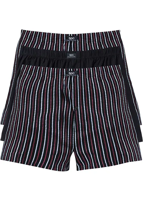 Wijde jersey boxershorts met katoen (set van 3), bonprix
