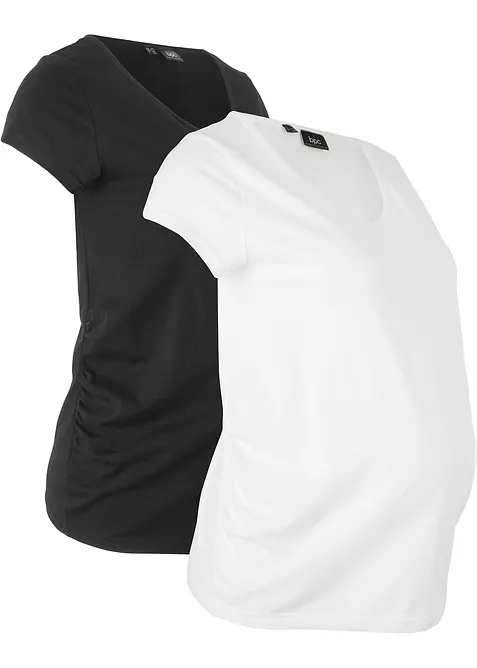 Basic zwangerschapsshirt met biologisch katoen (set van 2), bonprix