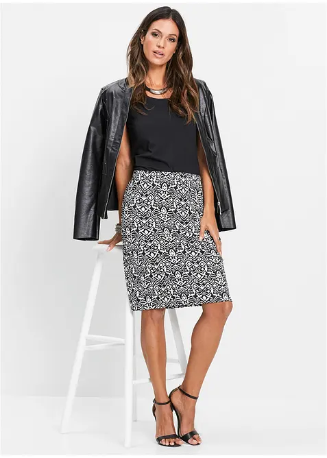 Longshirt met metallic print  in een viscosemix, bonprix