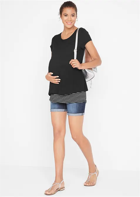 2-in-1 zwangerschapsshirt / voedingsshirt van viscose, bonprix