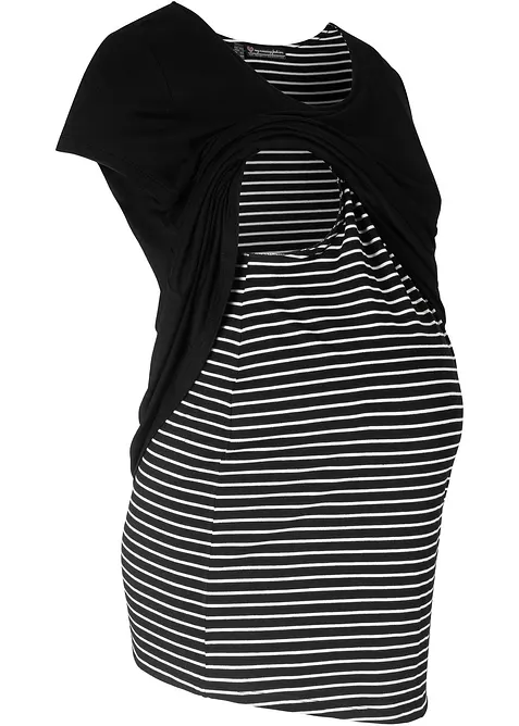 2-in-1 zwangerschapsshirt / voedingsshirt van viscose, bonprix