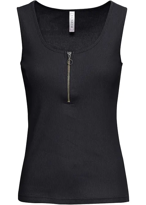 Geribde top van katoen, bonprix