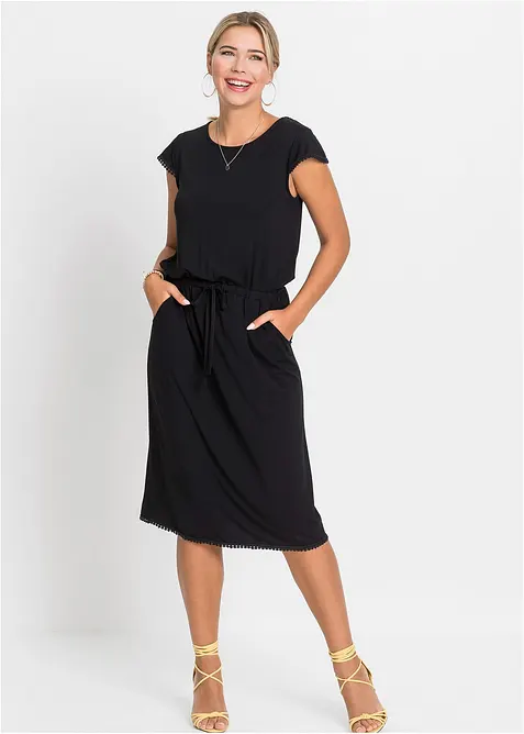 Jersey midi jurk van viscose met elastan, bonprix