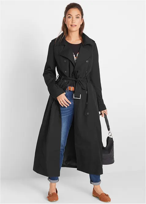 Lange trenchcoat met een ceintuur, bonprix