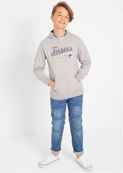 Stretch jeans met mid waist en verstevigde knieën, straight, bonprix