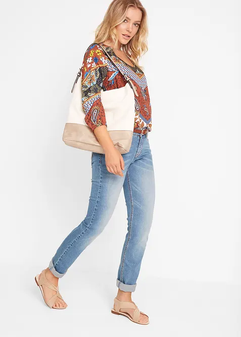 Straight stretch jeans, mid waist, bonprix