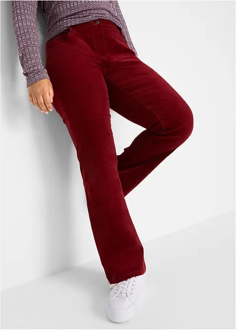 Stretch corduroy broek, bootcut, bonprix