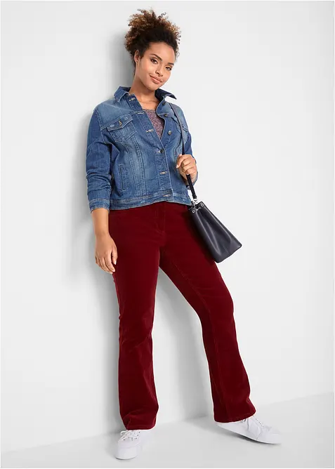 Stretch corduroy broek, bootcut, bonprix