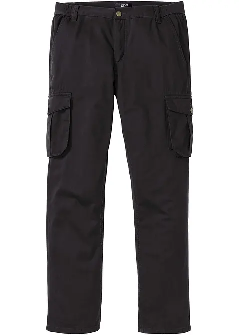 Regular fit cargo broek van puur katoen met comfort fit, straight, bonprix