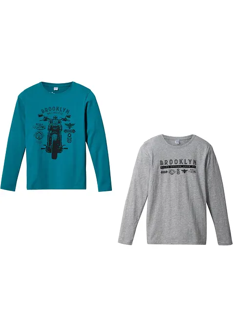 Jongens longsleeve met biologisch katoen (set van 2), bonprix